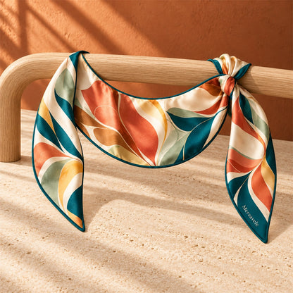 Merzavele Abstract Leaf Pointed Scarf - styled view