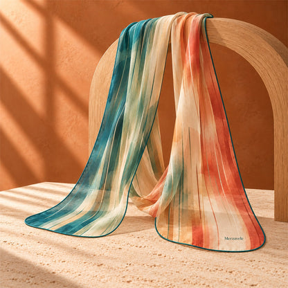 Merzavele Watercolor Horizon Long Scarf - styled view