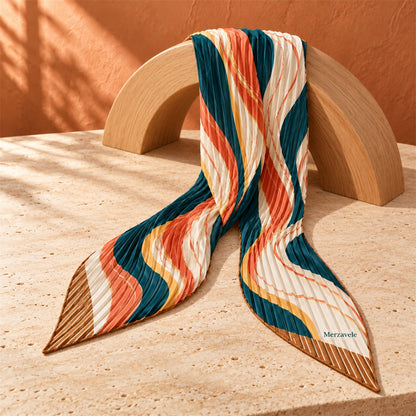 Merzavele Pleated Color-Wave Skinny Scarf - main product view
