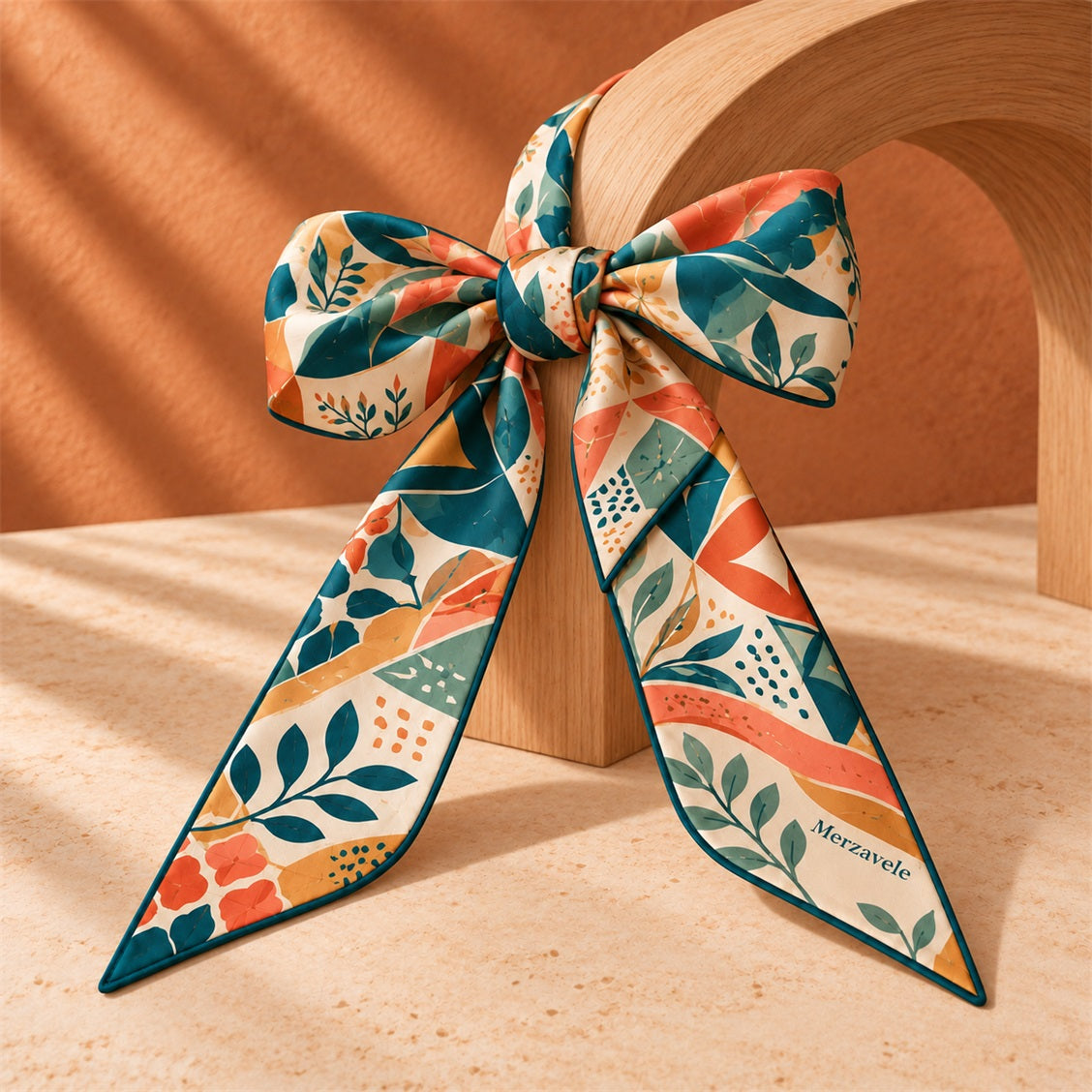 Merzavele Garden Mosaic Skinny Scarf - styled view